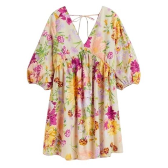 H&M floral V-neck dress size M - Picture 3 of 4